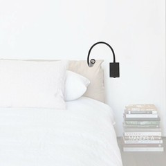 Wall mount LED reading light gooseneck adjustable natural white + plug in play