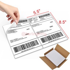 50-1000 Shipping Labels 8.5″ x 5.5″ Half Sheets Self Adhesive 2 Per 8.5×11 Sheet