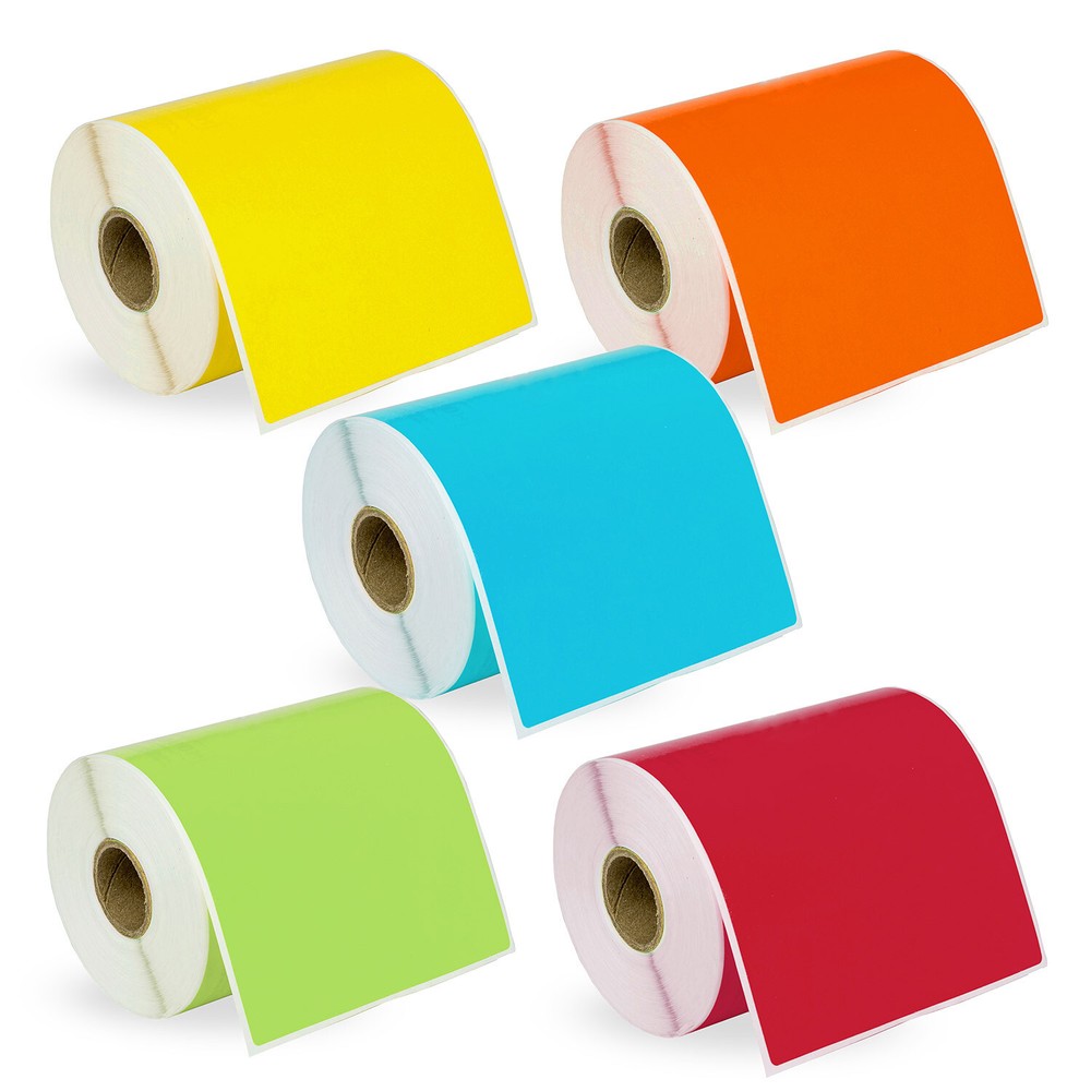 DYMO LW 1744907 COLOR 4XL 4×6 – 10 Rolls – 2 each: BLUE GREEN YELLOW RED ORANGE