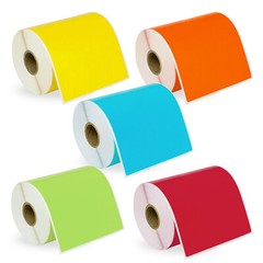 DYMO LW 1744907 COLOR 4XL 4×6 – 10 Rolls – 2 each: BLUE GREEN YELLOW RED ORANGE