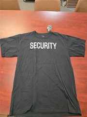 .= Rothco Men’s Security T-Shirt XL Black 2-Sided Cotton Poly Blend Short Sleeve