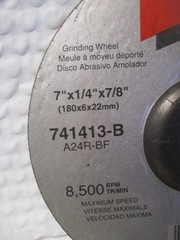 Makita Grinding Wheel 24 Grit 7″ x 1/4″ x 7/8″ A24R-BF 741413-B