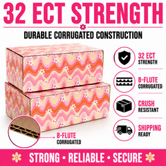 9x6x3 Wavy Daisy Designer Shipping Boxes 32 ECT Boutique Gift Mailers