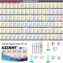AZDENT Dental FG Diamond Burs for High Speed Handpiece Friction Grip