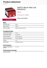 Telemecanique XPSVN1142 Safety Relay XPS-VN 24VDC Zero Speed Detection