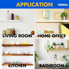 SOMADA 8 Inch Floating Shelf Brackets, 4 Pack Invisible Heavy Duty Shelf Supp…