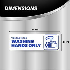 Hand Wash Only Sign – Peel & Stick Label for Commercial Kitchen, Restaurant Use,