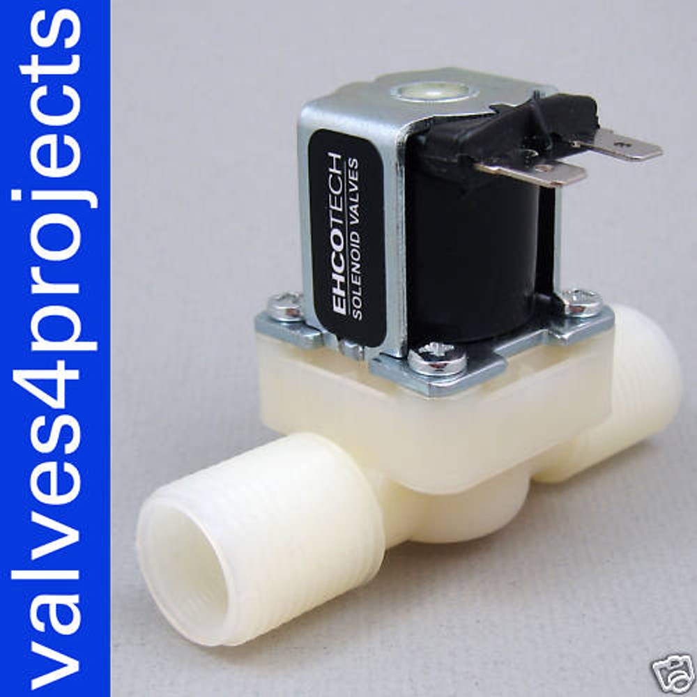 1/2″ Gravity Feed Electric Solenoid Valve 12-volt DDT-CD-12VDC Plastic Body, N/C