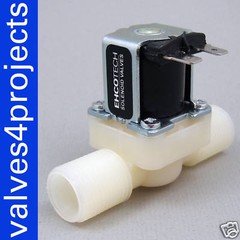 1/2″ Gravity Feed Electric Solenoid Valve 12-volt DDT-CD-12VDC Plastic Body, N/C