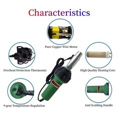 110V Hot Air Gun Welding Torch 1600W Heat Gun Plastic Welder Roofing Welder K…