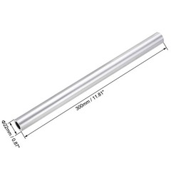 22mm OD 14mm Inner Dia 300mm Length Aluminum Round Tube Seamless 2pack