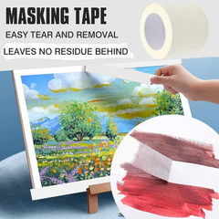 Masking Tape 2 inch Wide, 2 Pack General Purpose Beige White Painters Tape for C
