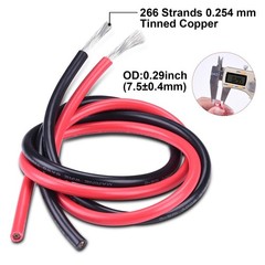 6 Gauge Wire,10Ft Black & 10Ft Red 6 AWG Tinned Copper Electrical Wire Cable,…