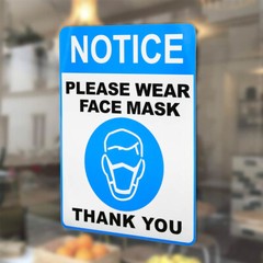 150 Pack – Face Mask Required Sticker Sign – Mask Mandate Compliance Decal