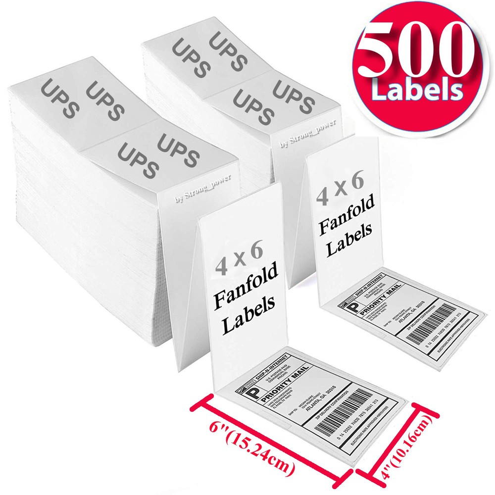 Fanfold 4×6 Direct Thermal Label. High Quality.UPS Certified 4″X6″ Label, 500pcs