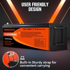 12V 300AH LiFePO4 Lithium Battery 15000+Cycles 200A BMS Solar Off-grid RV 3.8kwh