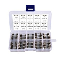 100Pcs 5x20mm Quick Blow Glass Tube Fuse Assorted Kits Fast Action Glass Fuses
