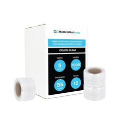 5″ x 1000′ 55 Gauge Cast Hand Narrow Banding Stretch Wrap Shrink Film 12 Rolls