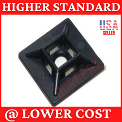 100 PCS 4 Way Cable Wire Tie Mount Base 3/4″ Black Secure Adhesive Back Glue