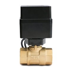 U.S. Solid Motorized Ball Valve with Indicator Lights 1/2 in Brass 9-36V N/O