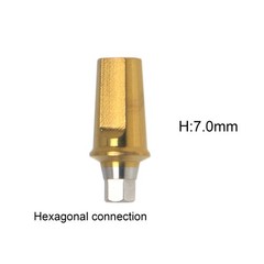 Implant Straight Abutment Titanium 7.0 mm height Hex Fit Hiossen ET Mini/Regular