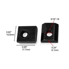 20 Pieces Black Slide in Economy T-Nut 5/16″-18 for 15 Series Aluminum