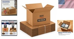Medium Corrugated Moving Boxes 18″L x 14″W x 12″H – Pack of 10 for Safe Packing