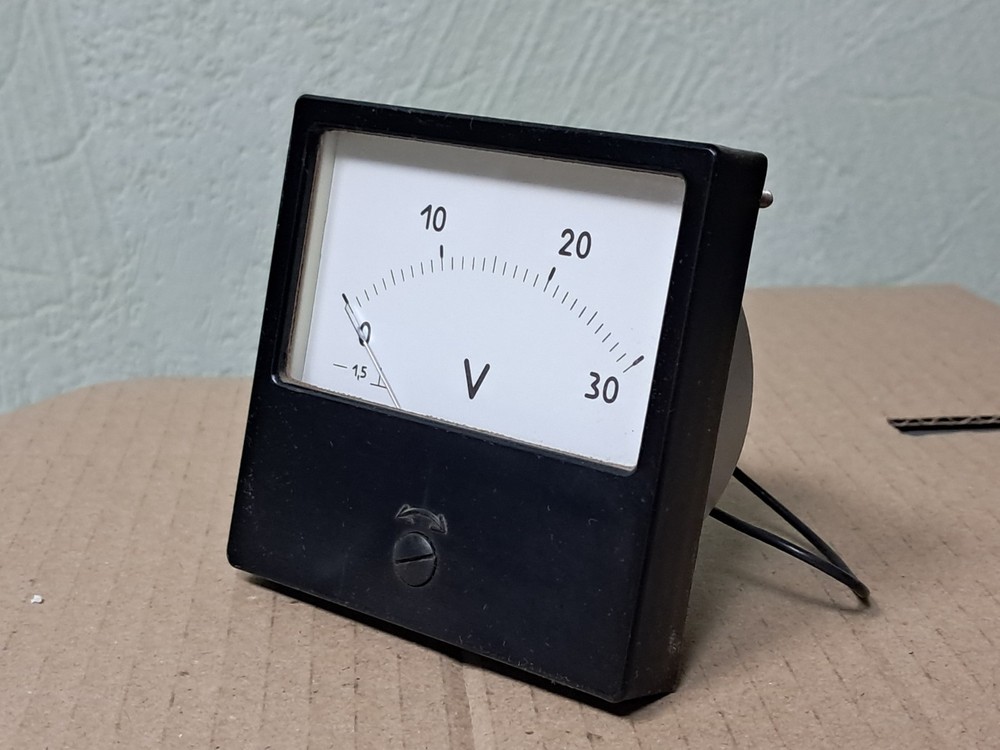 Voltmeter DC 30V – M42300 – 80x80mm(3″x3″) – analog ussr Voltmeter 1988