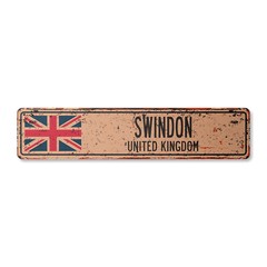 SWINDON UNITED KINGDOM Vintage Street Sign British Britons Brits flag city rust