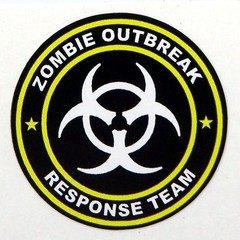 3 – Zombie Outbreak Response Team Tool Box Hard Hat Helmet Sticker Yellow H123