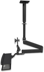 ICW Elite 6220 double arm LCD drop-ceiling mount with 24″ adjustment and tray