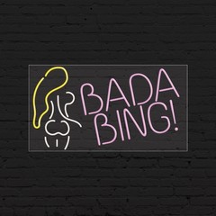 Bada Bing! Sign for Business Displays | LED Flex Neon | 37″W x 20″H x 1″D