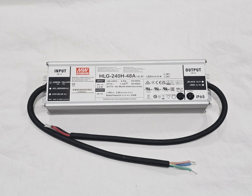 Mean Well HLG-240H-48A Led Driver 5a Amp 48v-dc 240w 277v-ac 100-240v-ac
