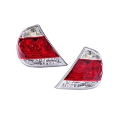 2005-2006 Toyota Camry SE Halogen Tail Lights Clear Red Lens Gray Housing Pair