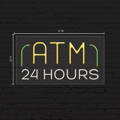 ATM 24 Hours Sign for Business Displays | LED Flex Neon | 37″W x 20″H x 1″D