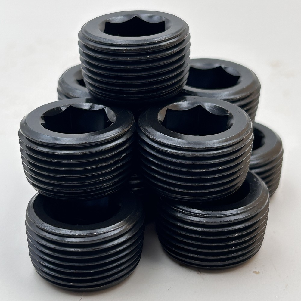 USA! NPT Plug Hex Countersunk Plug Pipe Fitting 3/8NPT Male Thread Socket 10PCS