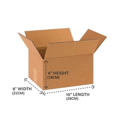 10/30 Pack 10 x 8 x 6 Inch Brown/Kraft Corrugated Cardboard Shipping Box