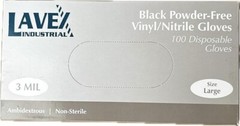 Disposable Vinyl/Nitrile Gloves, Powder-Free, Latex-Free, Large, Black – 100 Cou