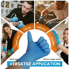100 Disposable Nitrile Gloves Medium 6mil Heavy Duty Blue Latex Free