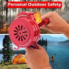 HANDHELD LOUD HAND CRANK MANUAL OPERATED AIR RAID ALARM PORTABLE SIREN RED