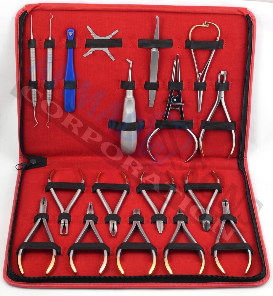 18PCS Basic Orthodontics Kit Dental Instruments Braces Alignment Premium Quality