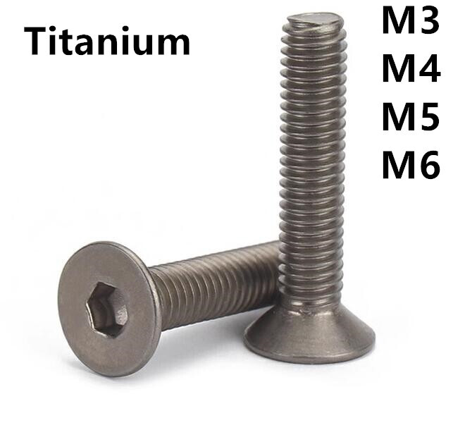 Titanium Hex Socket Bolt Countersunk Flat Head Screws M3 M4 M5 M6