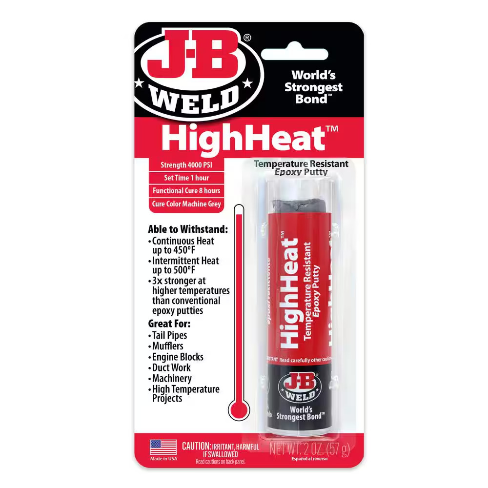 J-B Weld 8297 HighHeat 500 Degree Epoxy Putty Stick 2 oz. Grey