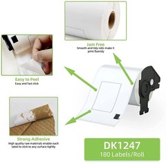 30Rolls 103mmx164mm DK-1247 Paper Shipping Label Fit for Brother QL-1060N