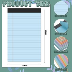 LEGAL PAD Writing Notepads Narrow Ruled 5″ x 8″ 50 Sheets 24 Pcs FUUTREO