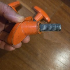 1/2″-13 Thread Thumb Screws – T Wing Orange Knob – 4 Pack – USA