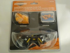 Diamondback Safety Glasses With Ear Plugs Combo Pack