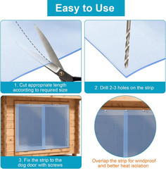Plastic Door Strips 8’ X 7.6″, Vinyl Strip Curtain 0.08” Thickness | Smooth Plas
