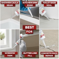 100% Waterproof Sealant – Clear Silicone Caulking 10-Pack