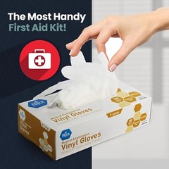 MED PRIDE Non-Latex & Powder-Free Medical Nitrile Exam Gloves, Clear, 100 Pack